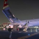 टेकऑफ के दौरान स्विस एयर विमान के इंजन में आग, छह यात्री घायल….